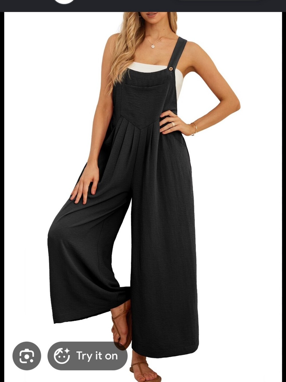 Loose Fit Poly Overalls - Picture 3 of 9